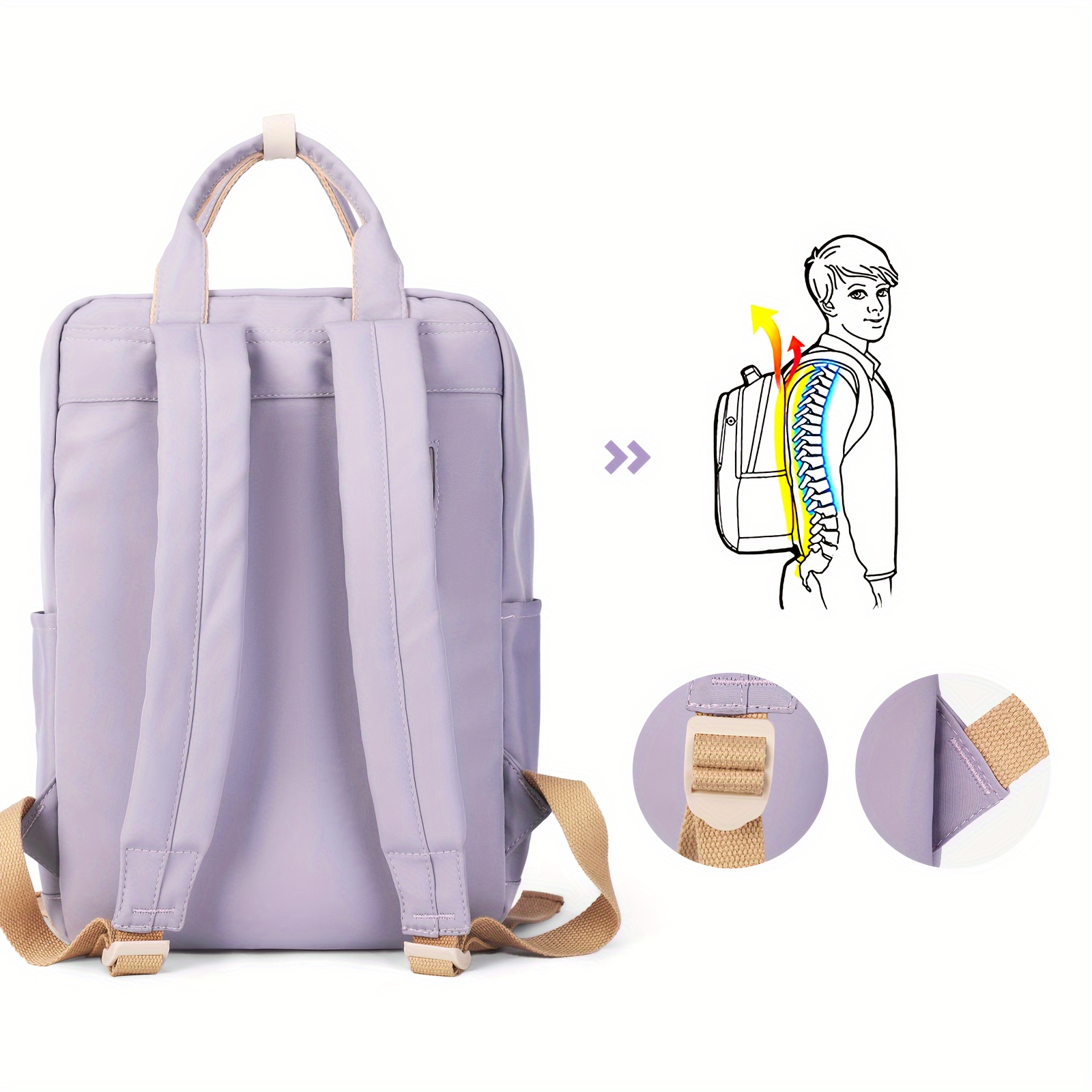 Mochilas escolares, mochila liviana para libros de secundaria para  adolescentes escolares, niñas y niños, mochila informal para la escuela  secundaria