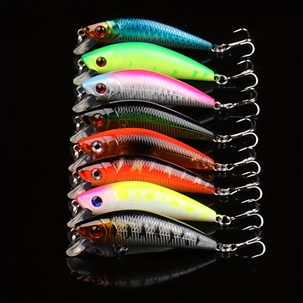 

8-piece Fishing Lure Set: Catch More Bass With Artificial Minnow Lures & Hooks!