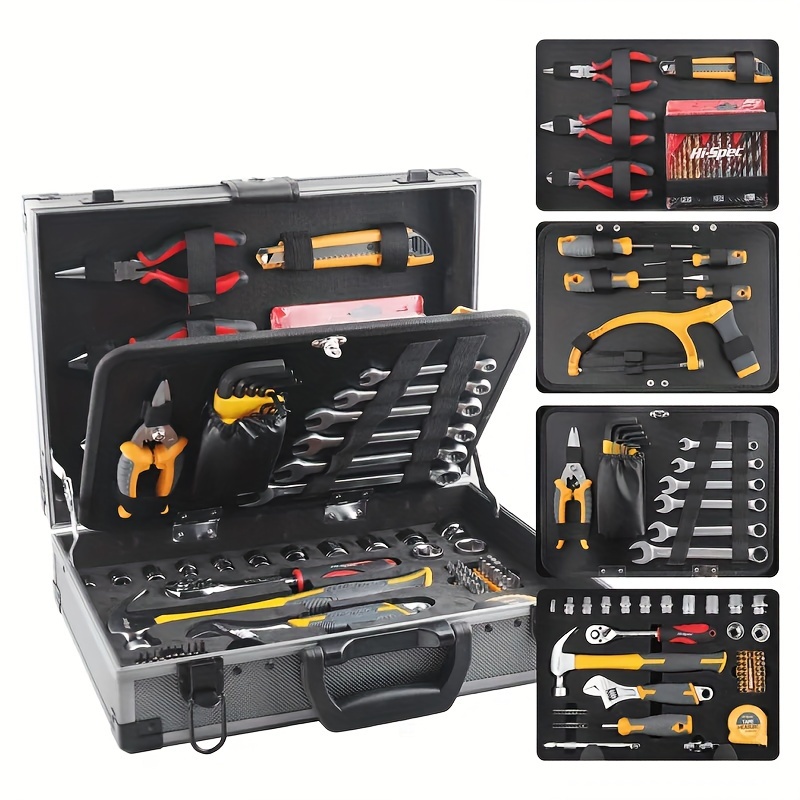 ensemble d'outils Ensemble d'outils complet professionnel boîte à outils  maison Kit d'outils à main voiture métal électricien réparations Kit d' outils de travail clé marteau ensemble d'outils ( Color : :  Bricolage