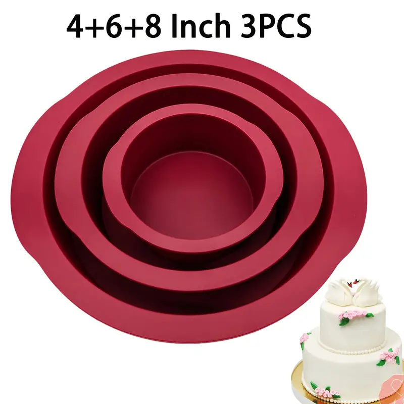 Silicone Round Cake Pans Sets For Baking, Non-stick Easy Releasing