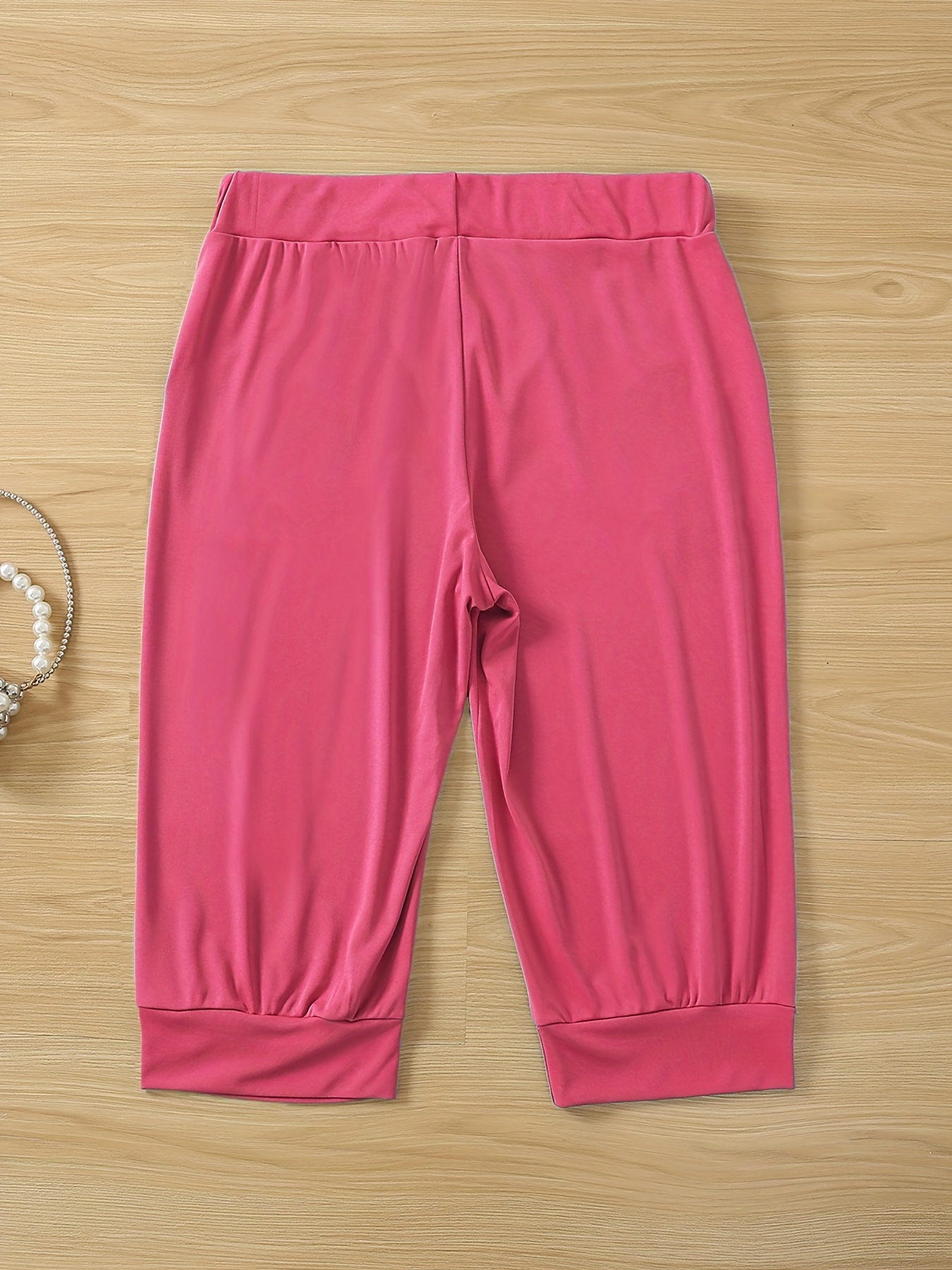 Womens Capri Lounge Pants Elastic High Waisted Drawstring Slacks Capris  Summer Casual Solid Color 3/4 Pants (Large, Dark Gray) 