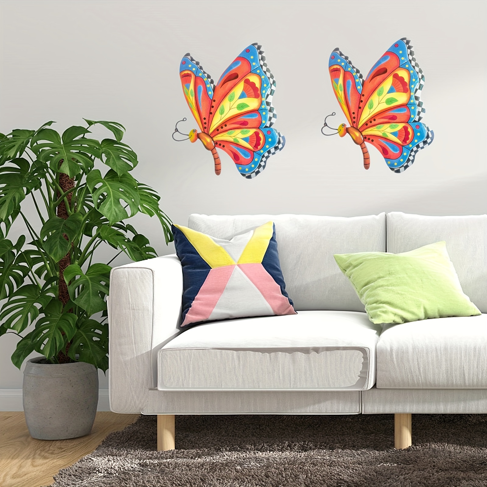 MEETYAMOR Metal Butterfly Outdoor Wall Decor, Colorful Islamic Small 3d  Butterflies Wall Sculptures Art, Fence Spring Decorations for Patio Outside Garden  Wall Front Porch Room Bedroom Backyard : Buy Online at Best