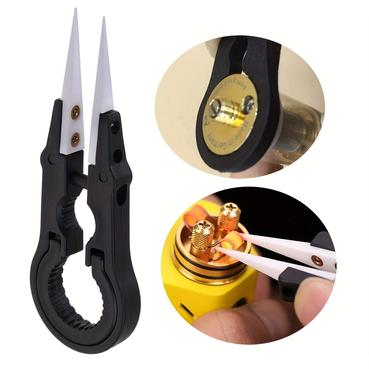 Head changeable ceramic tweezers high temperature acid alkali corrosion  resistance wire Vape DIY tool Repair tools