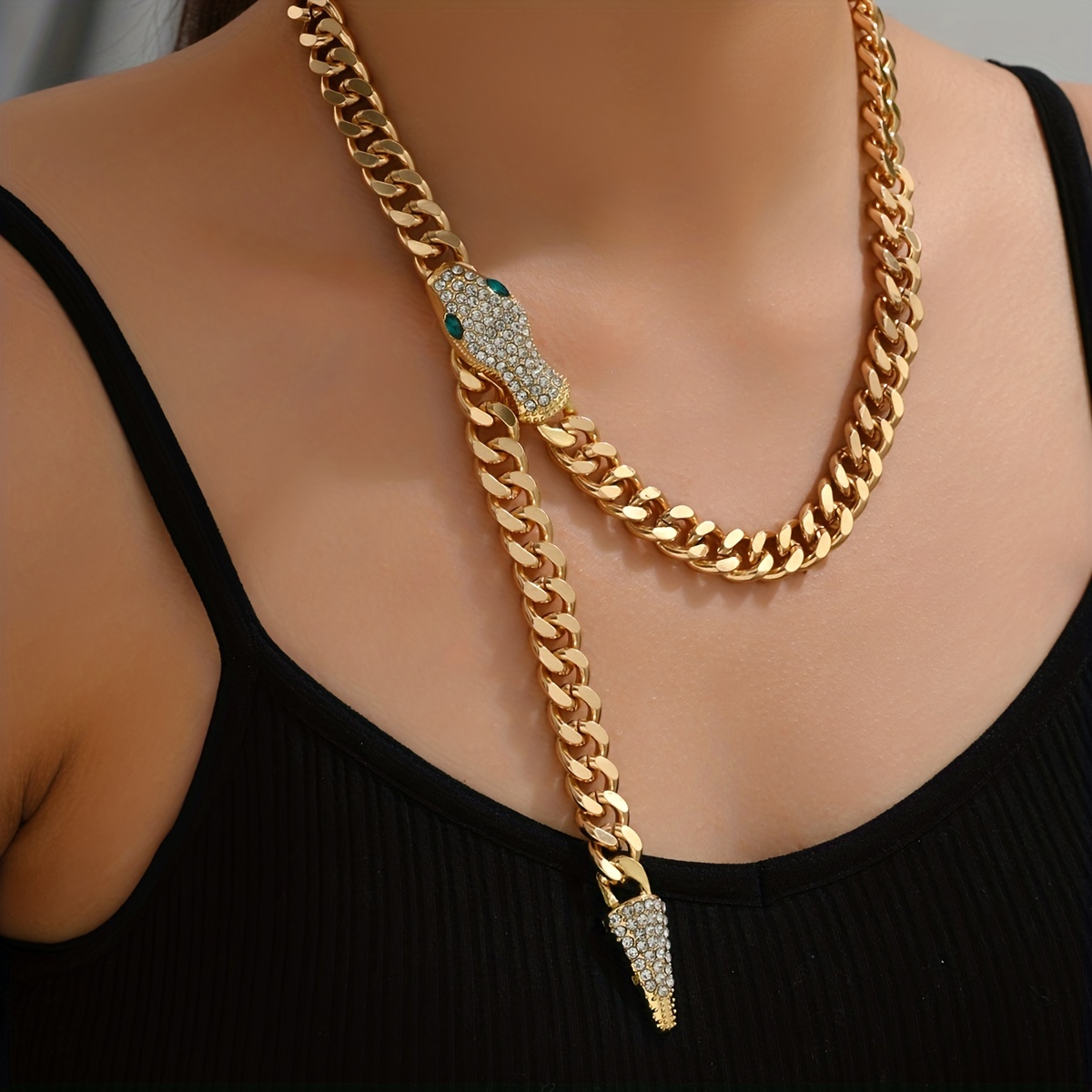 Little Monster Necklace Hip Hop Y2k Snake Bone Chain Cute - Temu