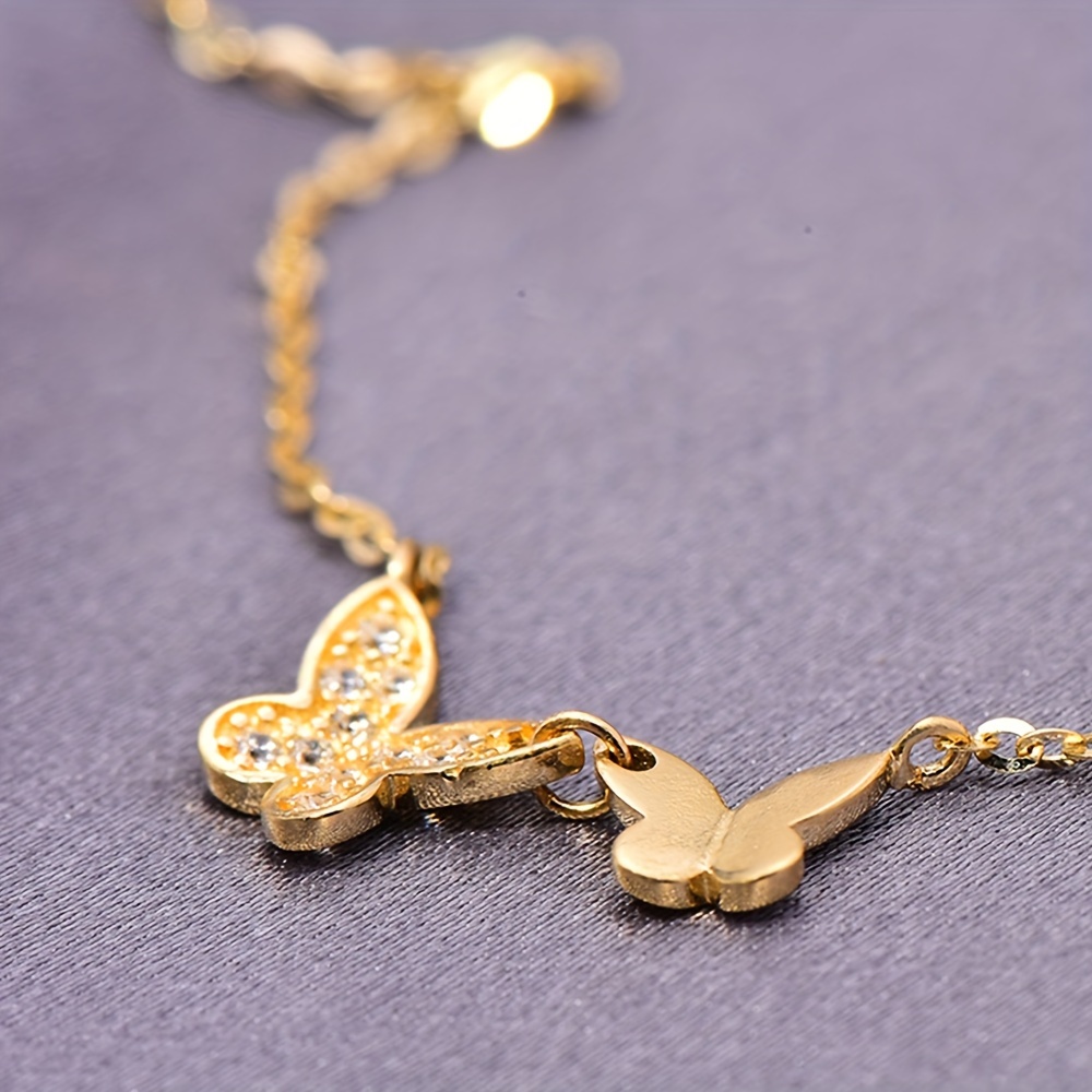 Sterling Silver Necklace with Double Butterfly Pendant