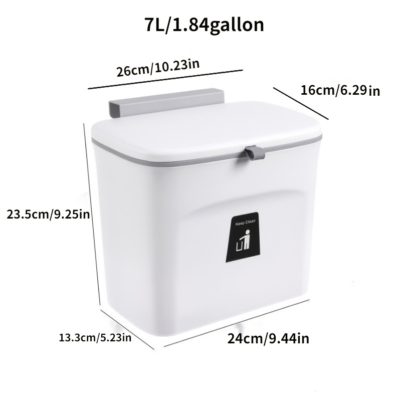 1pc stylish cabinet door hanging trash can convenient and space saving wastebasket for bathroom living room office and camping dustbin
