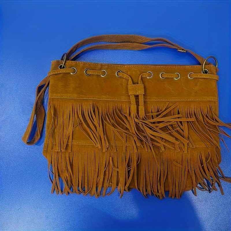 Vintage Bohemian Crossbody Bag, Retro Fringe Shoulder Bag, Women's