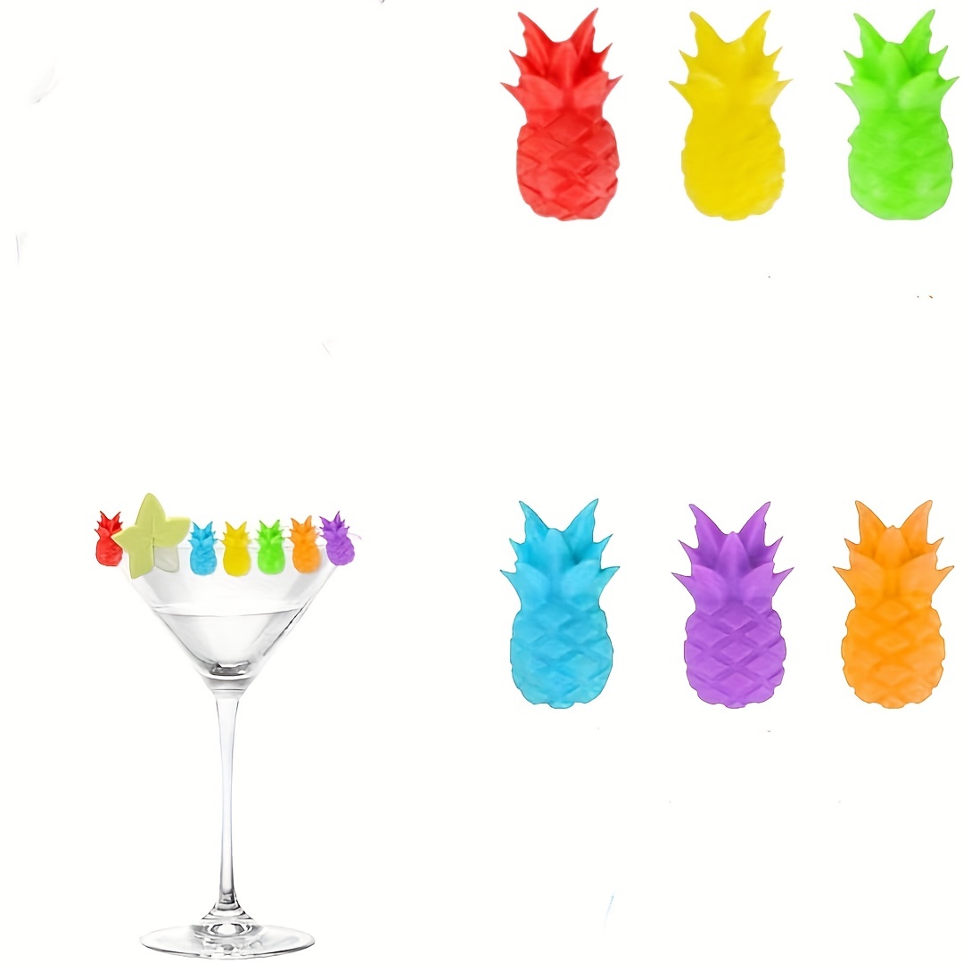 6pcs Silicone Cup Recognizer, Party Wine Glass Marker, Drink Markers,  Reusable Glass Identifiers Charms For Parties