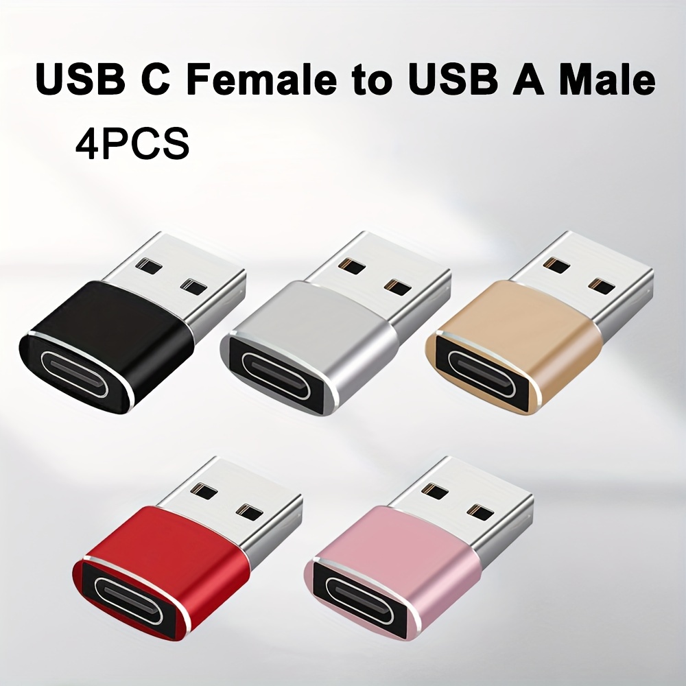 Adaptador USB C a Micro USB, (paquete de 4) tipo C hembra a micro USB macho  Conector de conversión con llavero de carga y sincronización de datos