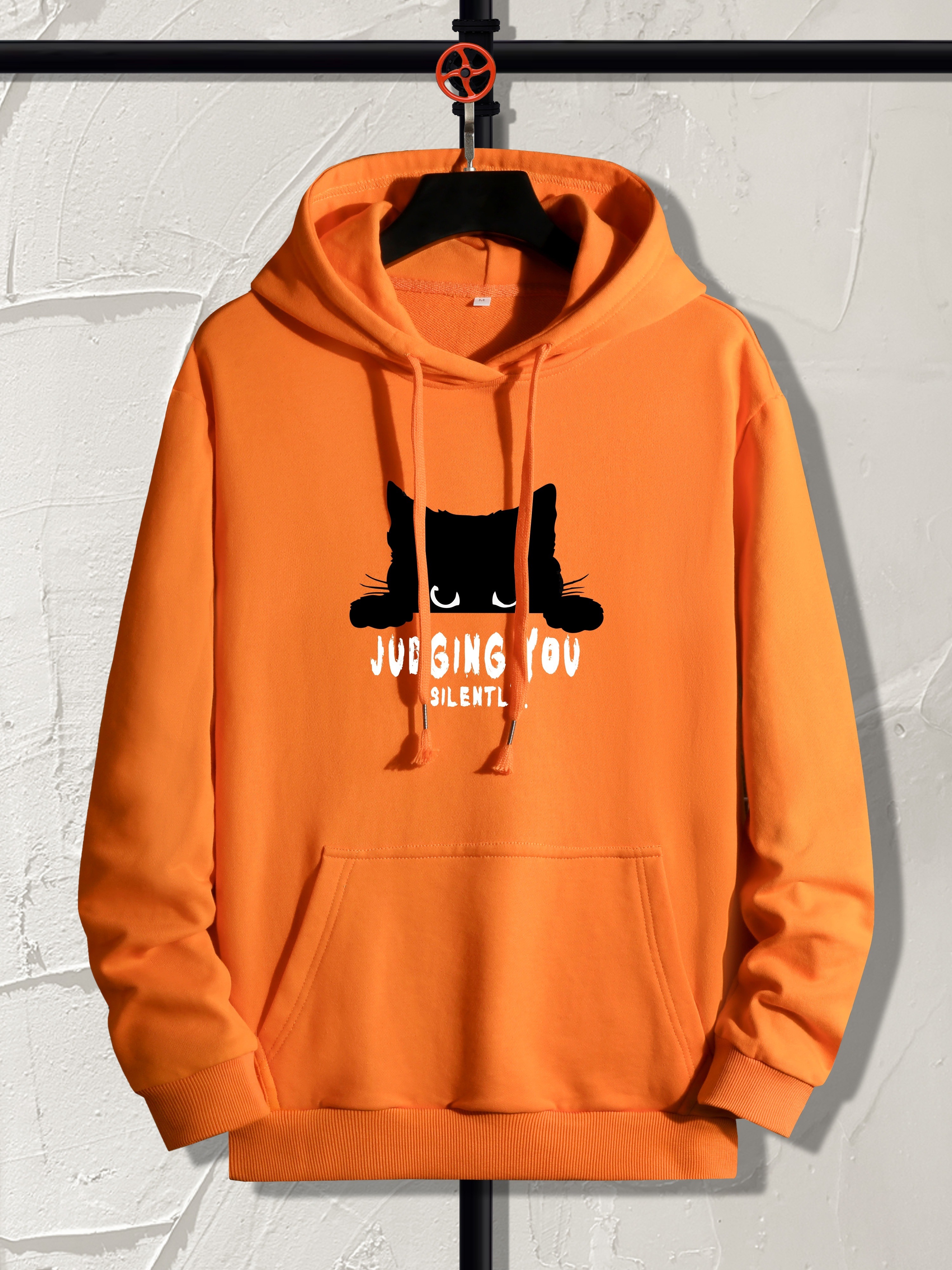 Orange cheap cat hoodie