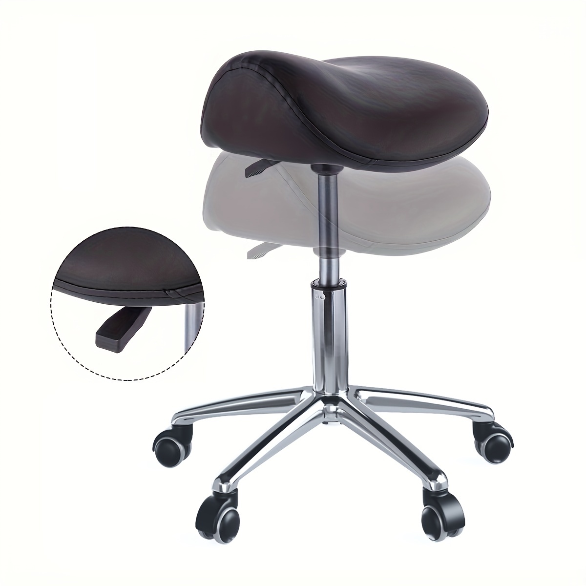 Taburete con ruedas ajustable sin espalda, silla de salón – Asiento  neumático de alta resistencia para clínica de spa – Salones de masaje de  oficina
