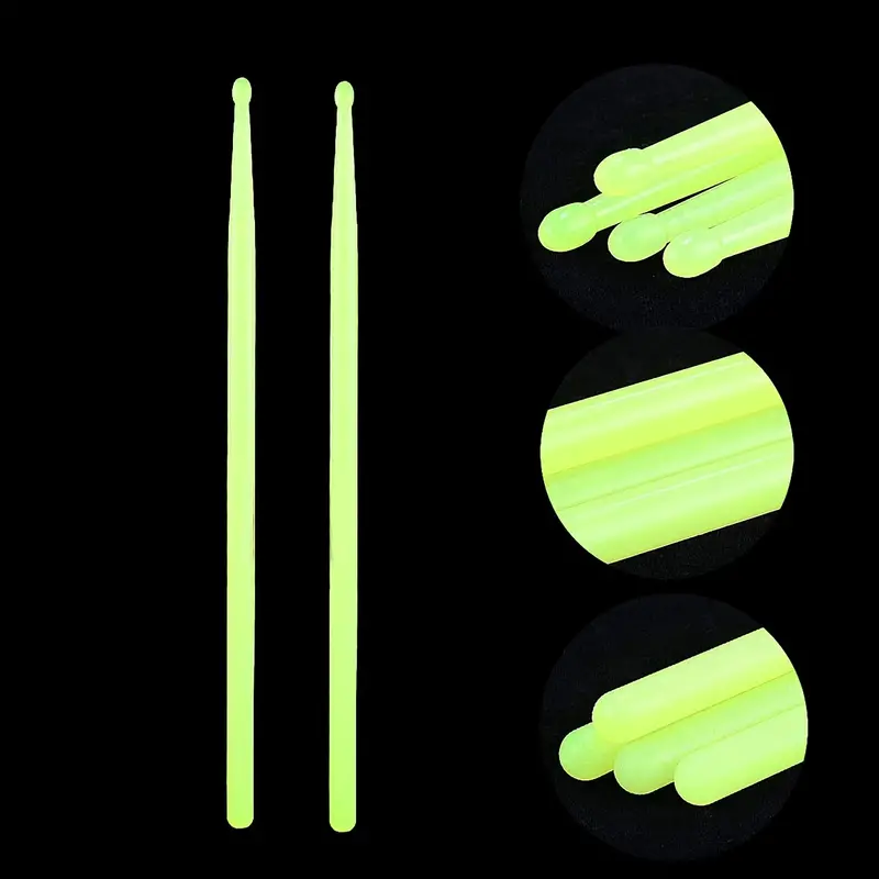 Baguettes de batterie 5A en nylon pour ensemble de batterie, bâtons de  batterie lumineux en plastique cool, accessoires de percussion d'instrument  de musique forts pour adultes et enfants professionnels (fluorescence) -  Temu