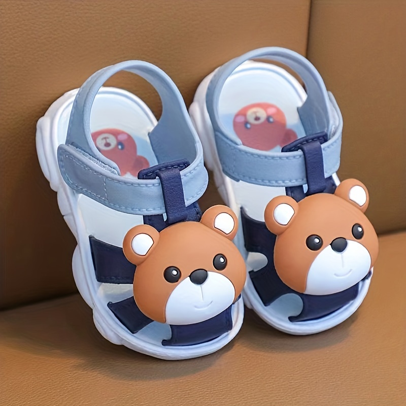 Zapatos suaves para bebés y niñas pequeñas, zapatos para caminar con oso de  dibujos animados, sandalias para bebé niña 6-12 (rosa, 9 meses)