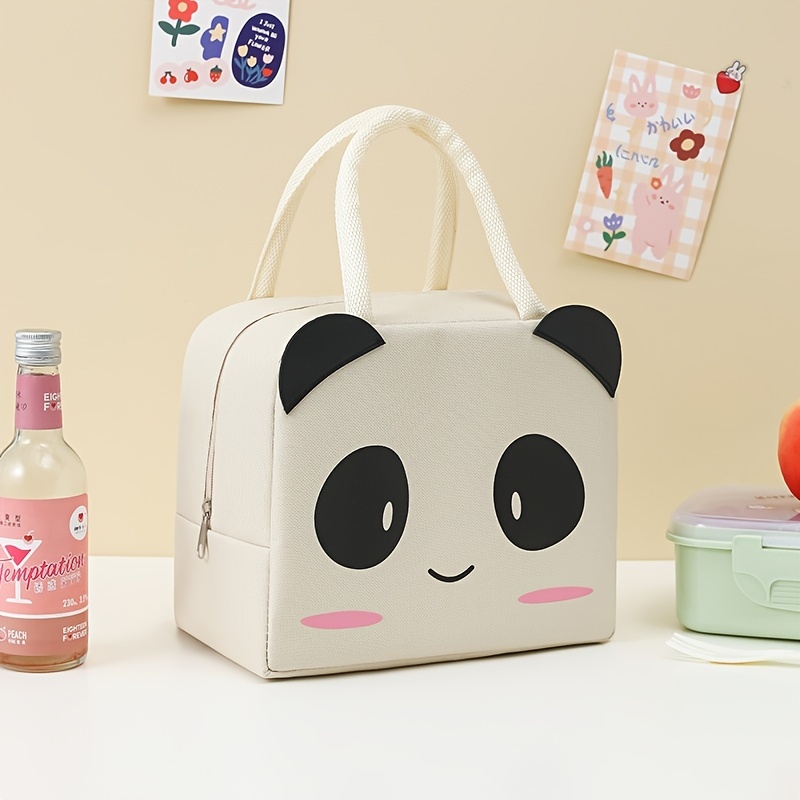 Panda Insulated Lunch Bag for Girls Cute Animal Print Lunch Box