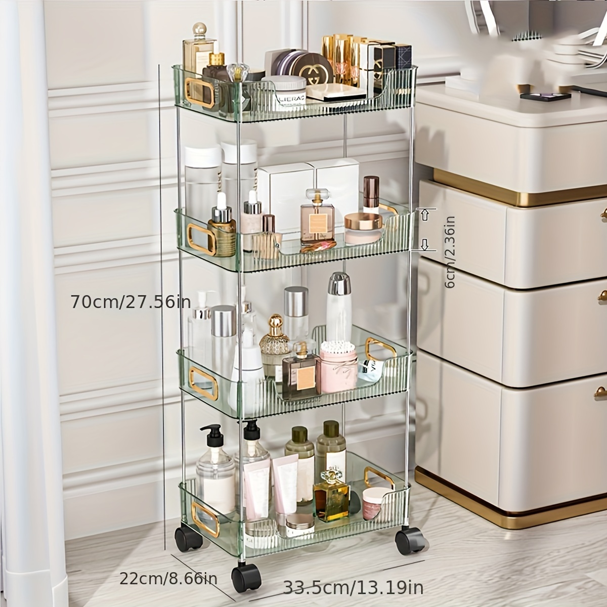 Bathroom Organizer Shelf Acrylic Makeup Storage Rack Large