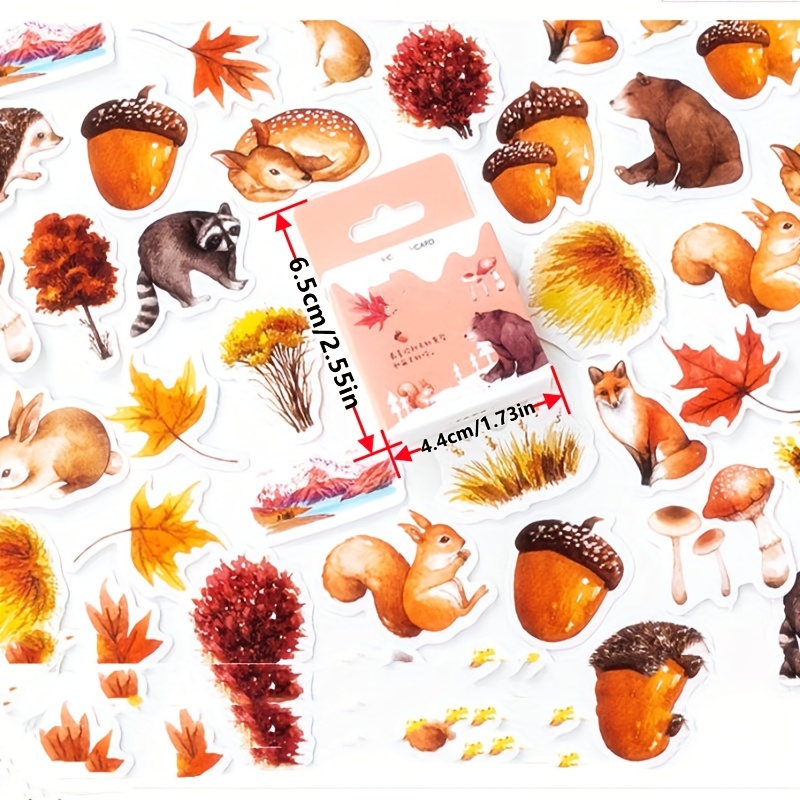 46 pièces/paquet automne forêt animaux décoration adhésif - Temu France