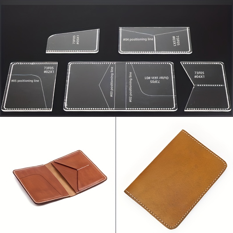 6pcs Long Wallet Acrylic Template Leather Craft Template Accurate Cutting  Leather Templates for DIY Hand-Made Craft Makin