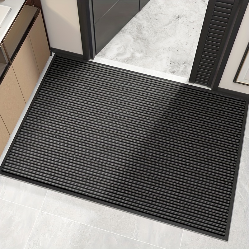 Pure Colour Double Striped Door Floor Mat, Simple Carpet, Waterproof Non  Slip Floor Mat, Outdoor Entrance Doormat, Outdoor Doormat, Entryway Mat,  Front Porch Doormat, Non-slip Dustproof Entrance Rug, Easy To Clean And