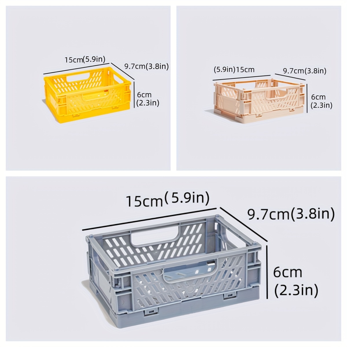 3pcs Foldable Storage Box, Plastic Large Capacity Desktop Storage Basket,  Organizing Storage Box, Openwork Sundries Box, Portable Storage Basket, Car