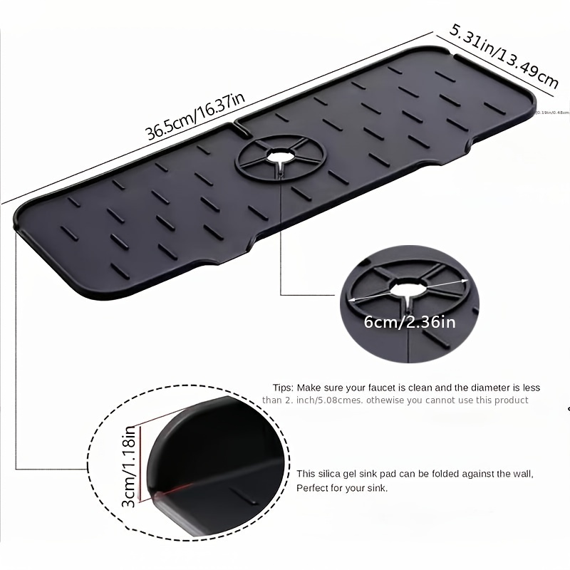 Silicone Faucet Mat Draining Drying Pad Countertop Protector Kitchen Faucet  Sink Accessories – the best products in the Joom Geek online store