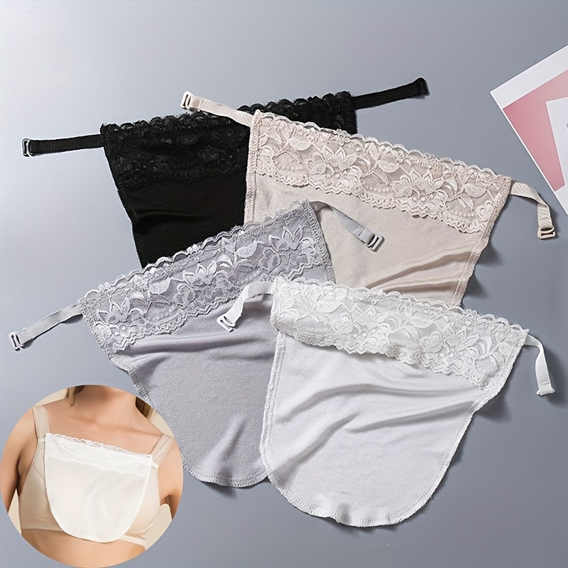 3 Pcs Lady Lace Anti Peep Invisible Bra Underwear Privacy Clip On Mock  Camisoles Cleavage Insert Vest