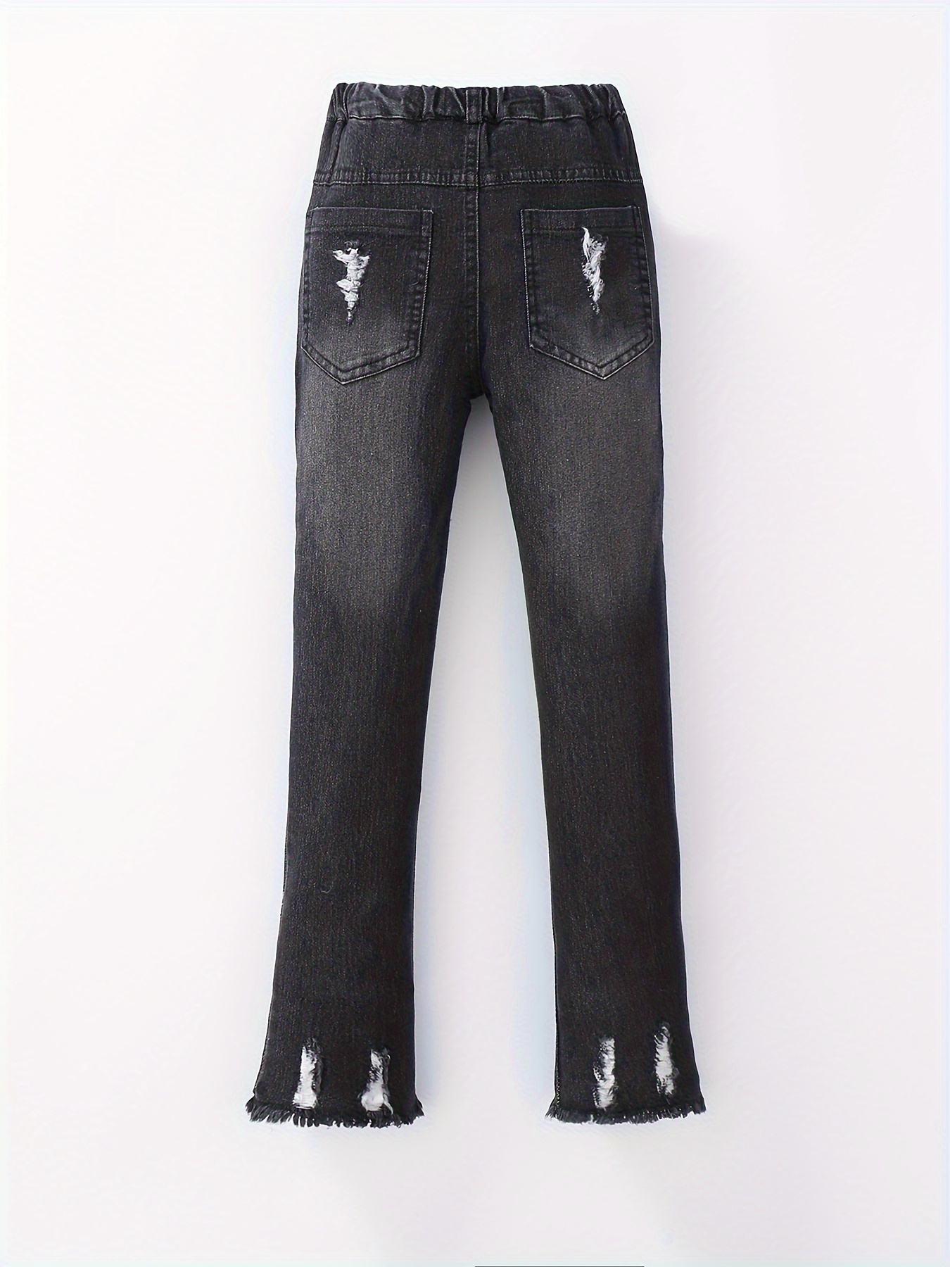 Jizyo Girls Basic Boot-Cut Skinny Denim Jeans Pants Elastic Letter