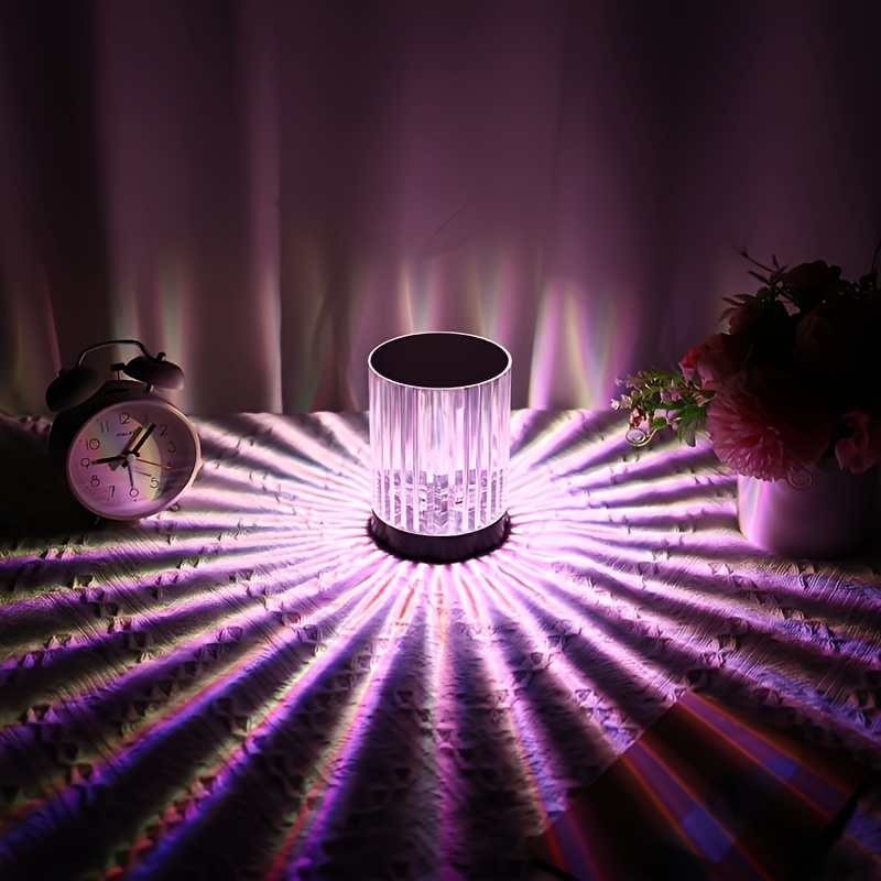 1 lámpara de mesa de cristal, lámpara de cristal que cambia de 16 colores,  luz nocturna, lámparas táctiles de luz decorativas para dormitorios, lámpar