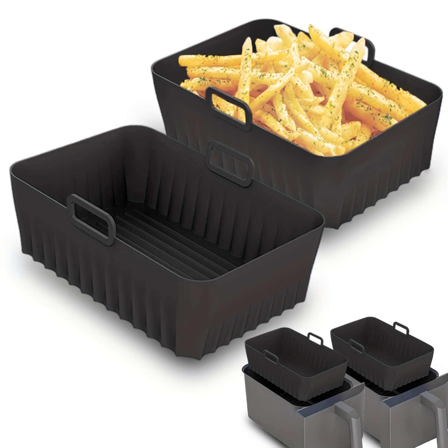 Air Fryer Silicone Pot For Ninja Foodi Dual Reusable - Temu