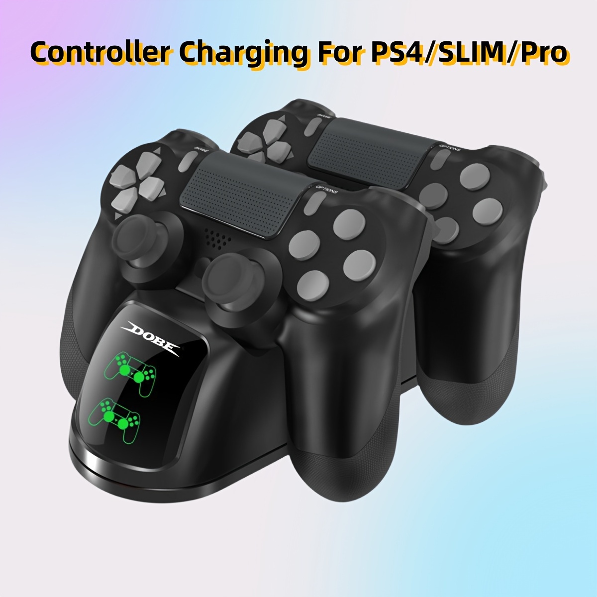 Cargador de controlador PS4, cargador PS4, estación de carga USB compatible  con Dualshock 4, puerto de carga rápida mejorado para controladores