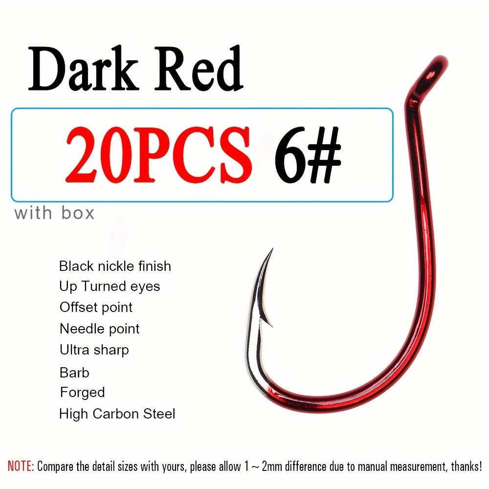 High Carbon Steel Saltwater Fishhook Dark Red Fishing Hooks - Temu Canada