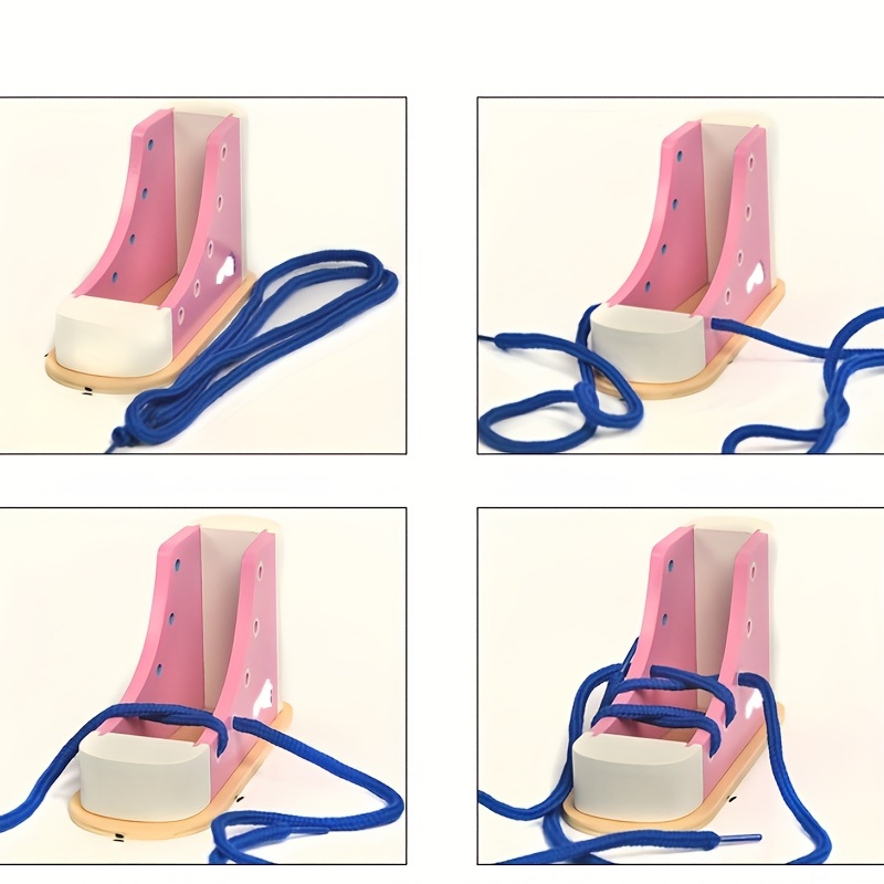 Jouet En Bois Pour Apprendre à Lacer Ses Chaussures – éducatif, Motricité Fine, Dès 3 Ans (2 Modèles)