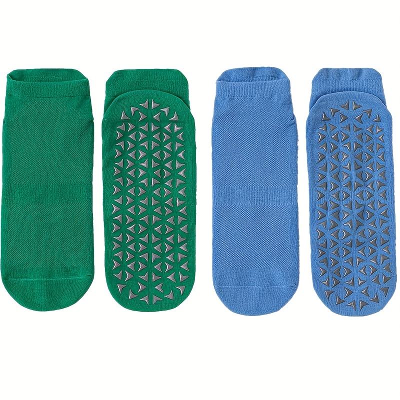 Women's Green, Blue, Maroon Low Cut Ankle Non Skid Socks - 3 pairs
