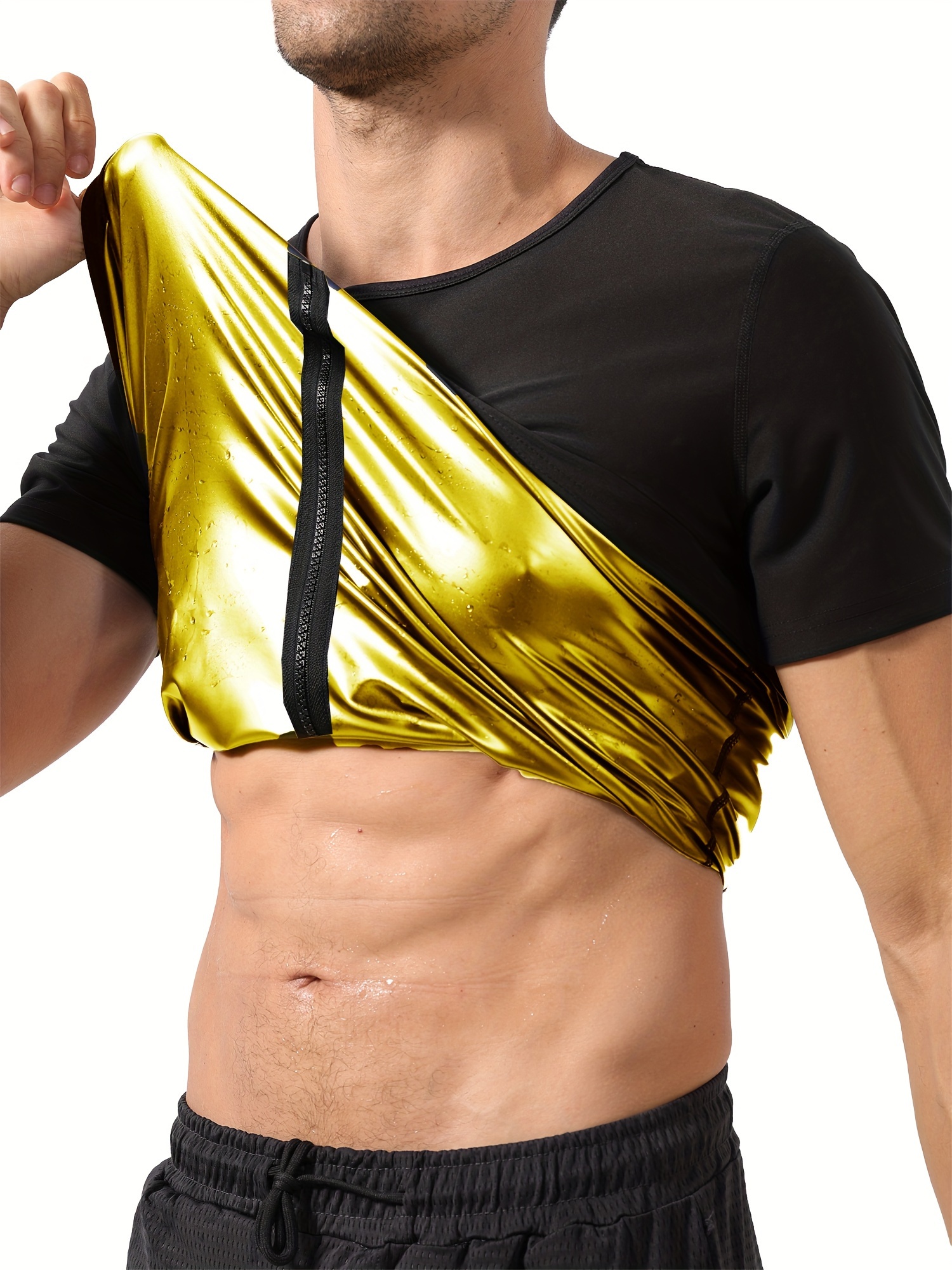 Men's Heat Trapping Sauna Undershirt Compression Sweat Shirt - Temu