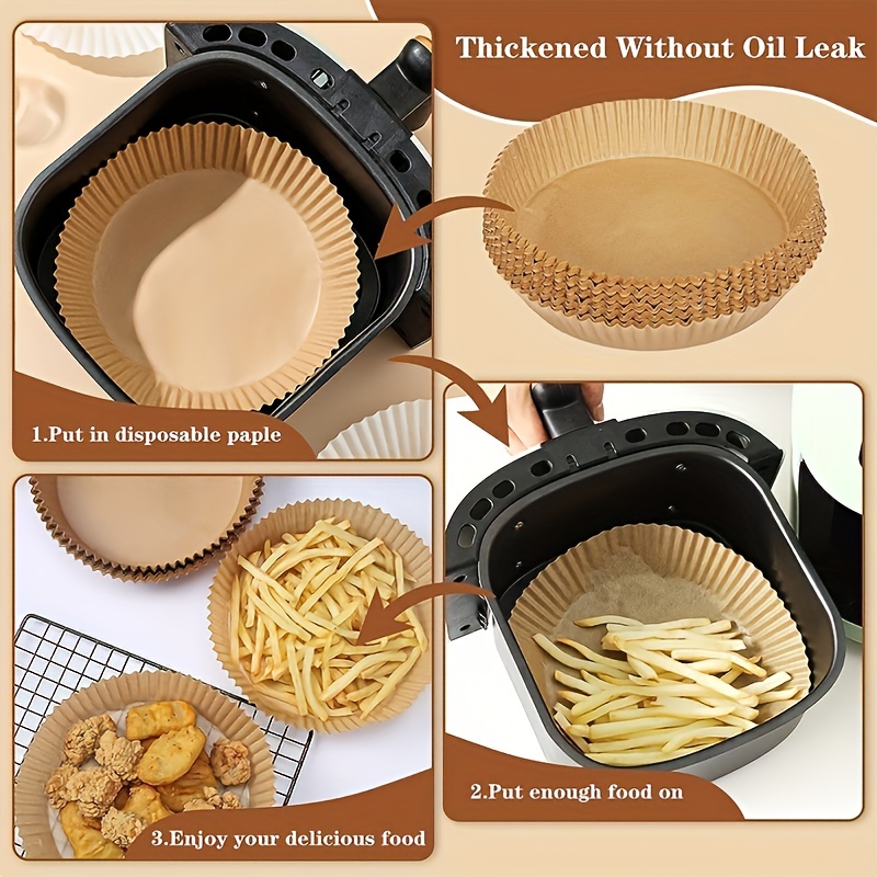 30pcs 7.87inch Disposable Air Fryer Parchment, Round Non-stick Oil-proof  Paper Liner For Fryers Basket, Frying Pan, Microwave Oven