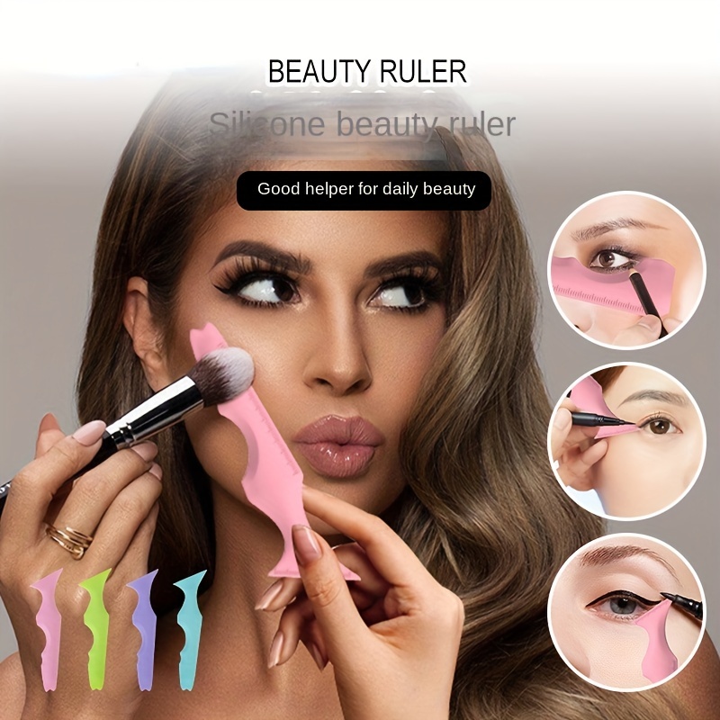 1Pc Reusable Silicone Eyeliner Ruler Eyeliner Stencils Winged Tip Eyeliner Aid