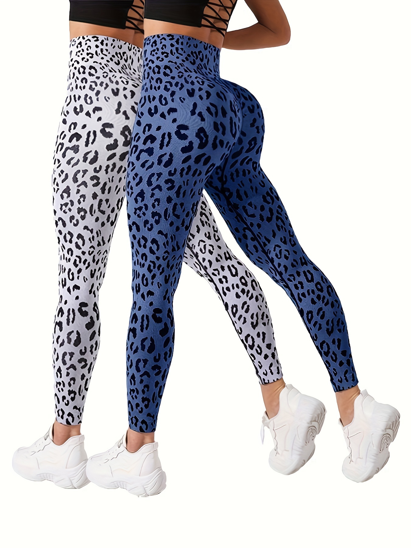 Leopard Print Seamless Yoga Pants Butt Lifting Running - Temu Australia