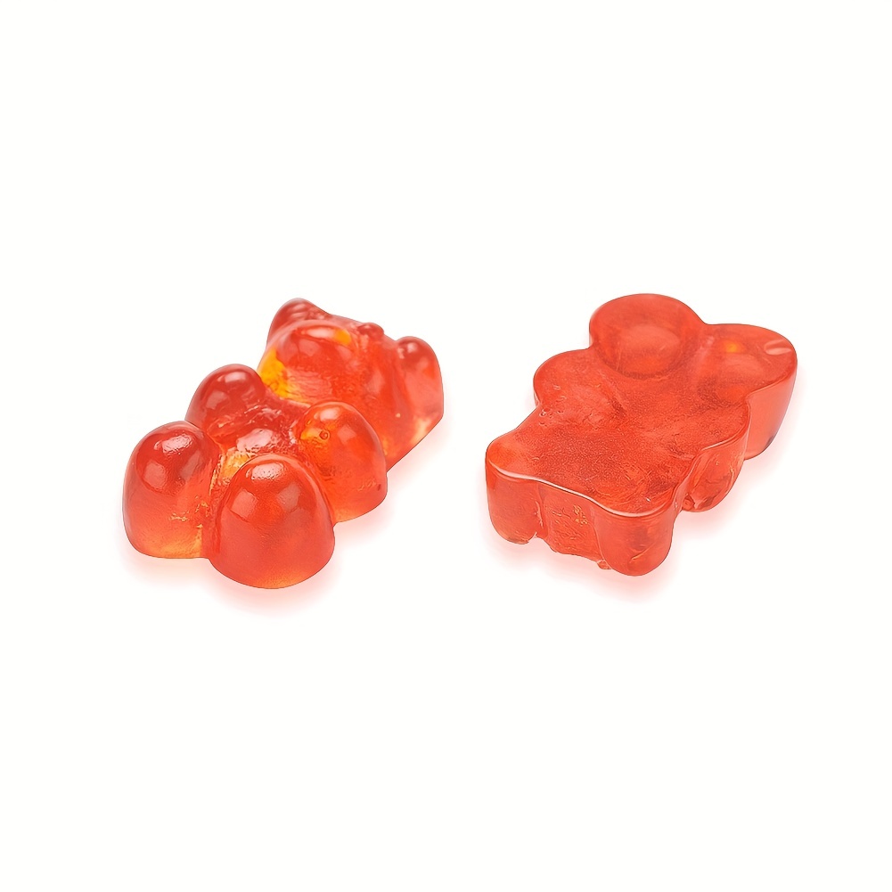 40pcs Colorful Gummy Charms Bear Pendant Glitter Resin Candy Bear Charms Gummy