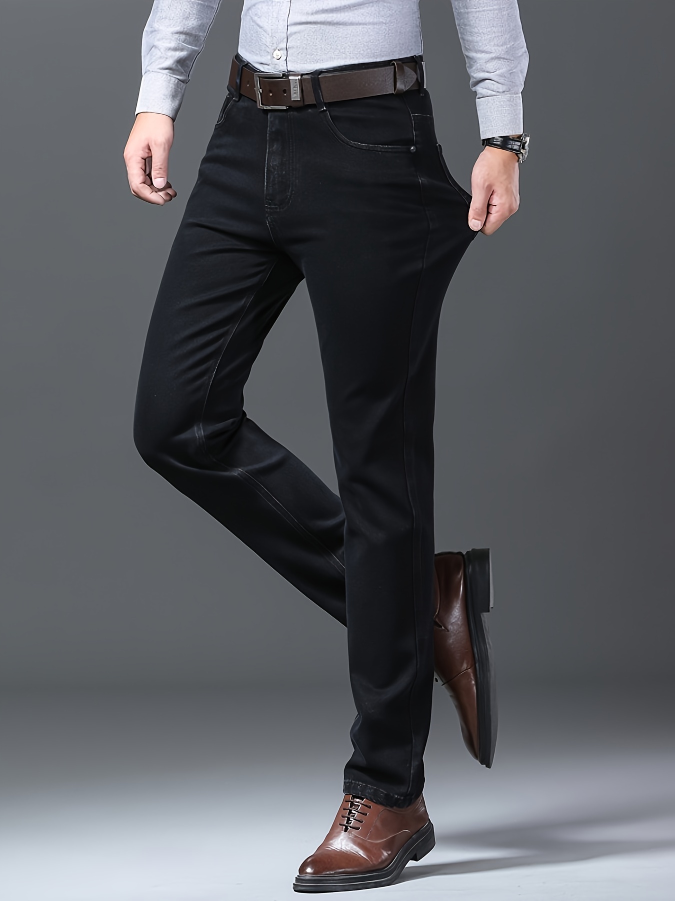 Pantalones Vestir Formales Ajustados Hombre - Temu