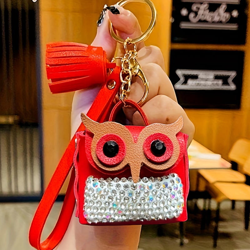 Faux Fur Owl Keychain/Bag Charm