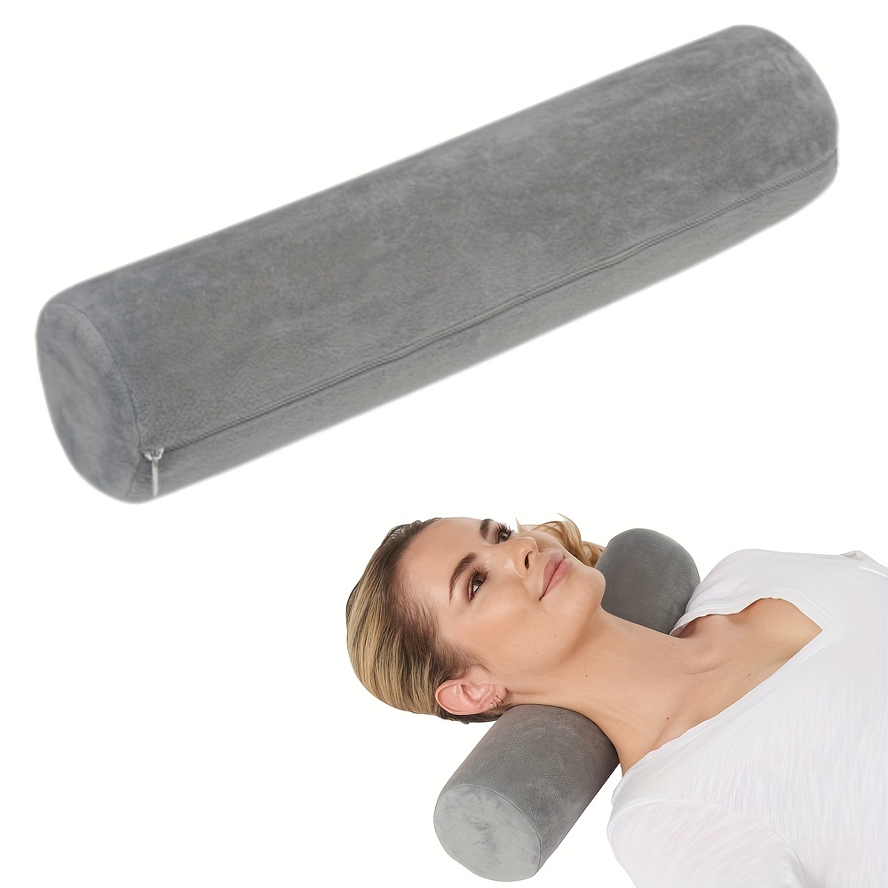 Roll Neck Memory Foam Pillow Bolster For Sleeping Round Neck - Temu
