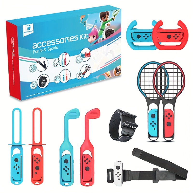 18-in-1 for Switch Sports Accessories Sport Game Joycon with Leg Straps/Wrist  strap/GOLF/Bowling grip for Nintendo Switch OLED - AliExpress