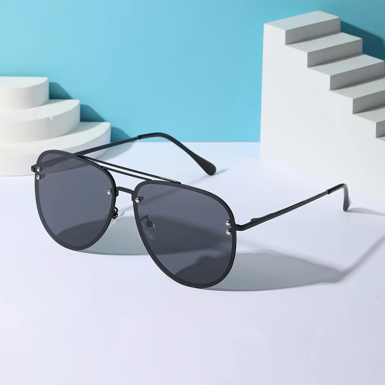 Men's Metal Polarized Polaroid Sunglasses, Unisex Multicolor Bridge Pilot Glasses - Temu