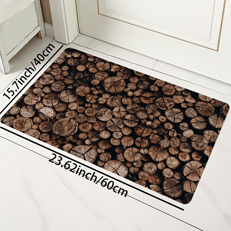 Creative Firewood Pile Pattern Strip Floor Mat Soft Non slip - Temu