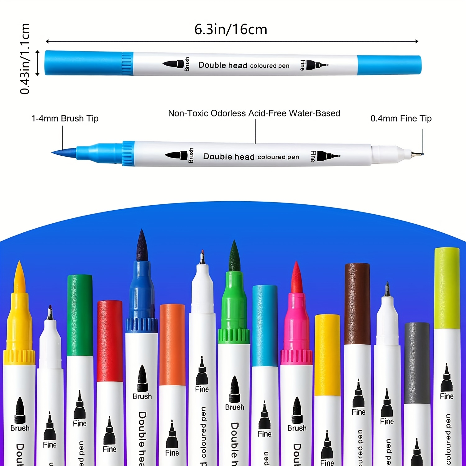 Dual Markers Brush Pen Colored Pen Fine Point Art Marker - Temu