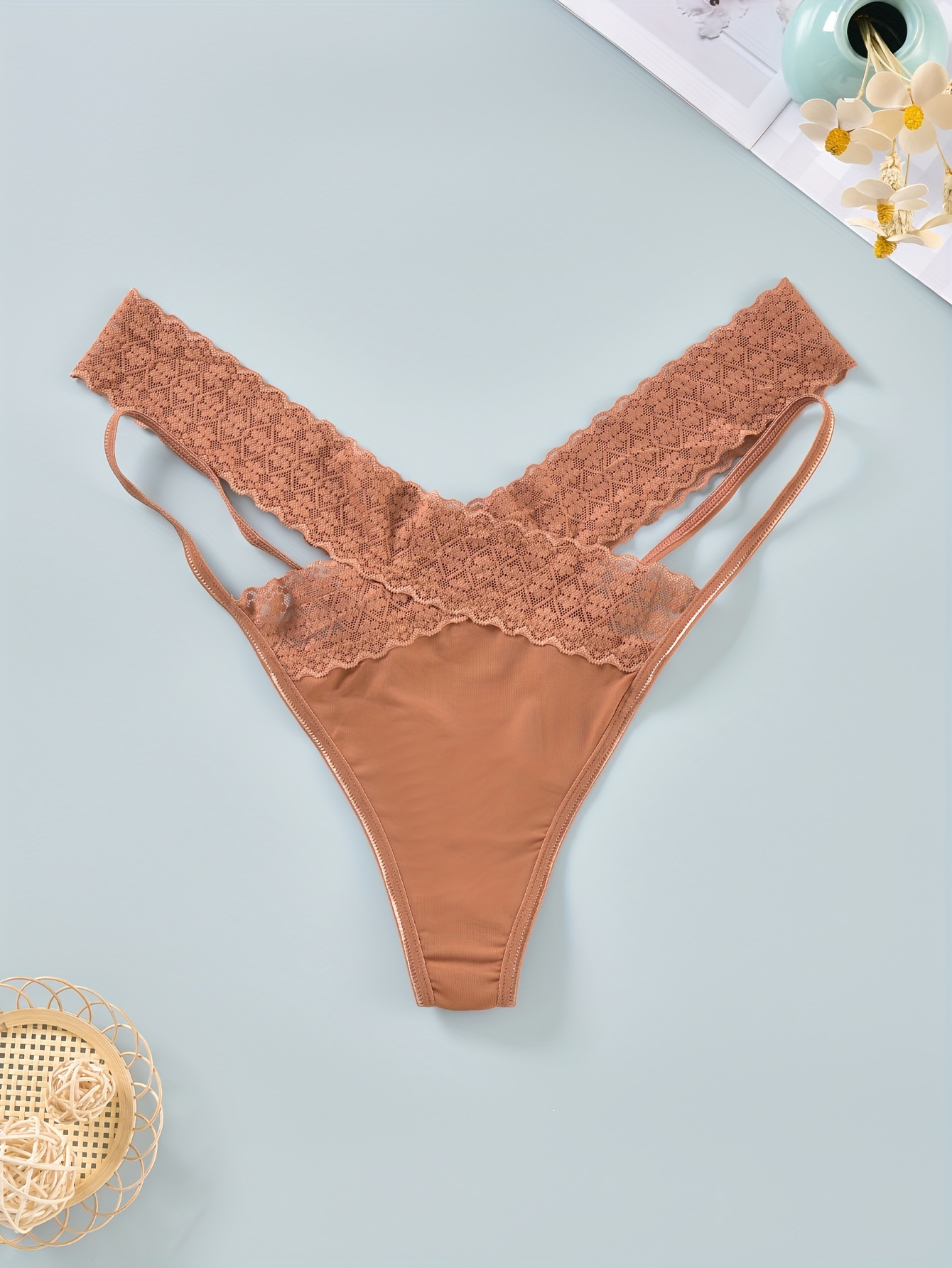 High-Waist G-String with Cut-Out Laces 