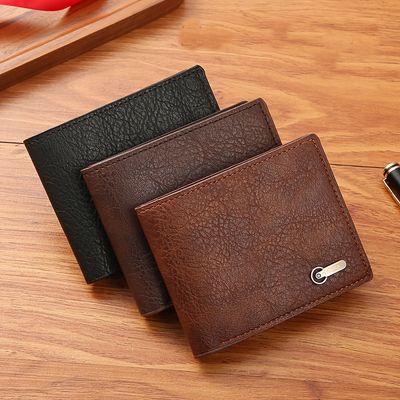 mens wallet business casual short pu leather wallet
