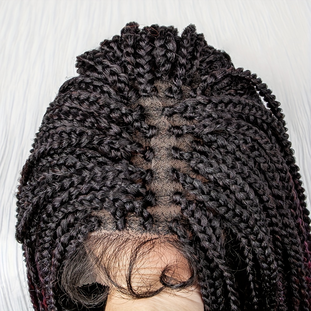 Long Ombre Green Lace Front Wig Box Braids Knotless Cornrow - Temu Malaysia