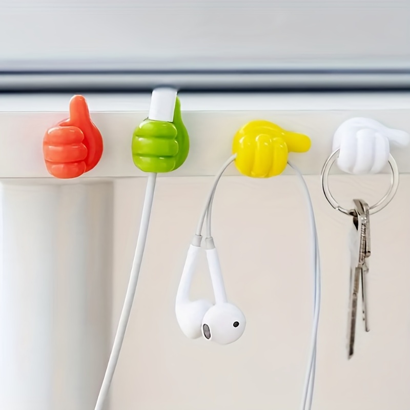 30pcs Self Adhesive Silicone Thumb Wall Hooks, Multifunctional Self  Adhesive Clip Key Hook Wall Hanger for Storage Cable/Headphone/Plug/Mask
