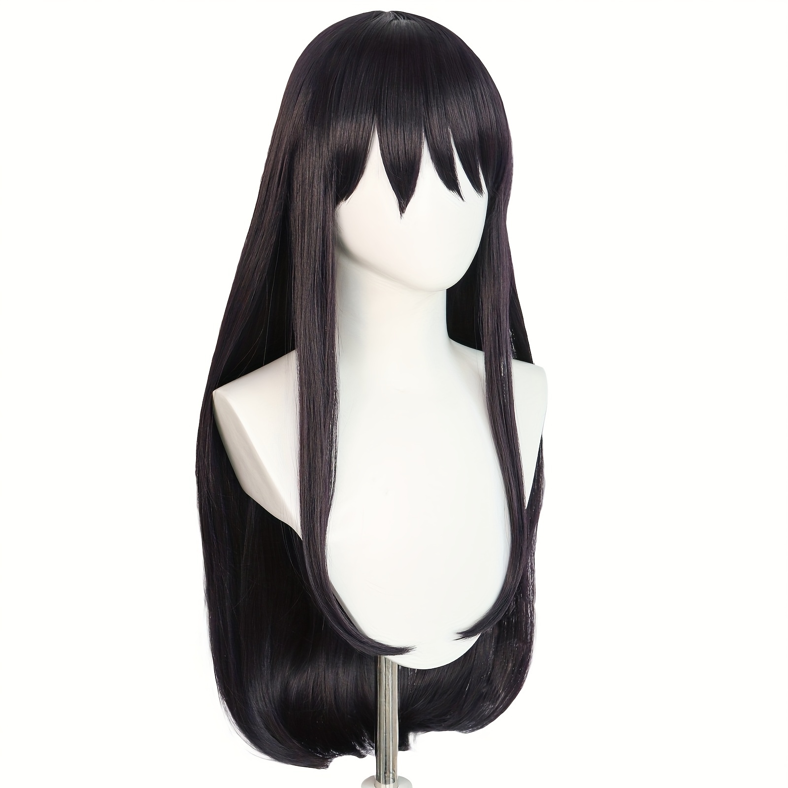 26 Inch Long Black Purple Silky Straight Hair Cosplay Wigs  display picture 2