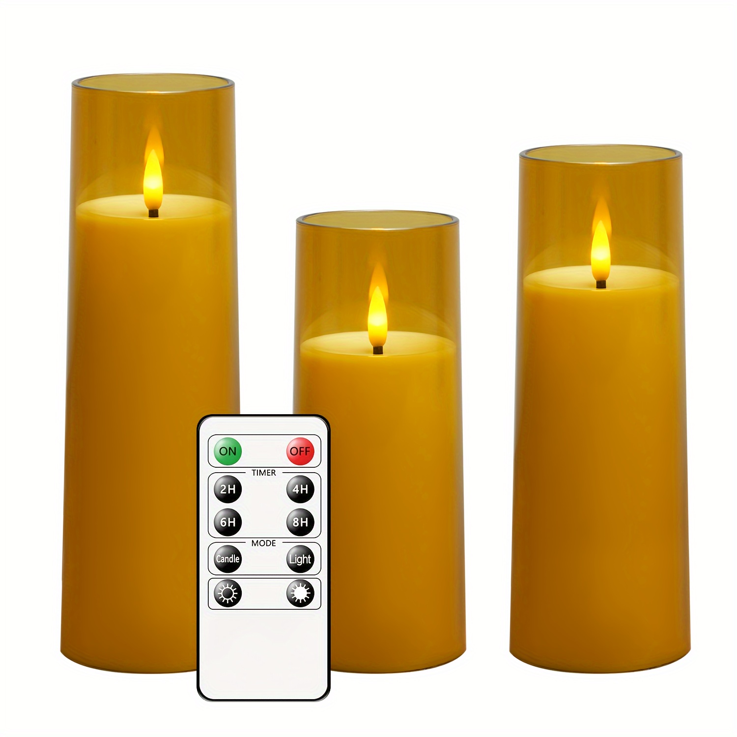 Hengda Candele LED Set di 5 candele di diverse dimensioni con telecomando  Luce LED tremolante Candela